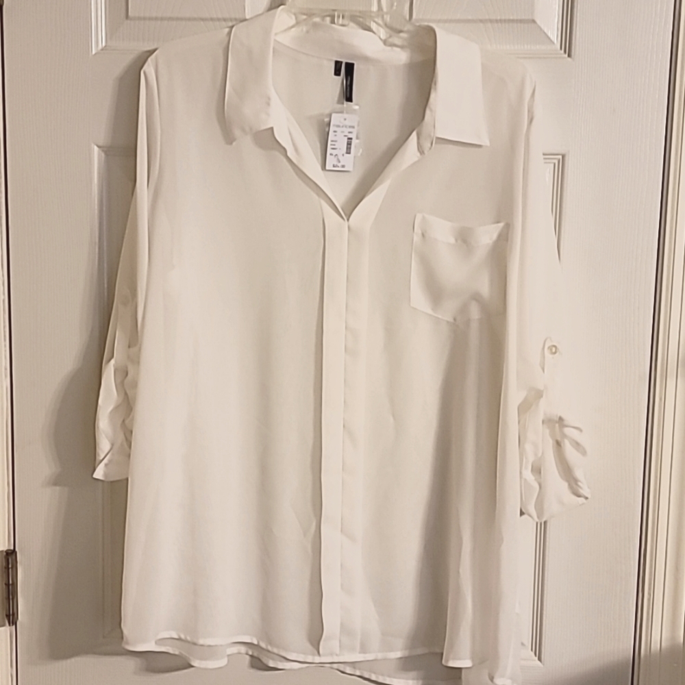Maurices - Sheer White blouse - XXL